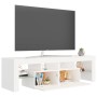 Mueble de TV con luces LED blanco 140x36,6x40 cm de vidaXL, Muebles TV - Ref: Foro24-804364, Precio: 124,04 €, Descuento: %