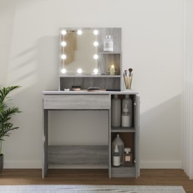 Sonoma gray LED dressing table 86.5x35x136 cm by vidaXL, Bedroom Dressers - Ref: Foro24-820485, Price: 98,20 €, Discount: %