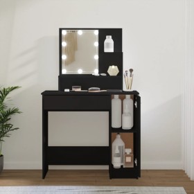 Dressing table with LED black 86.5x35x136 cm by vidaXL, Bedroom Dressers - Ref: Foro24-808811, Price: 95,46 €, Discount: %