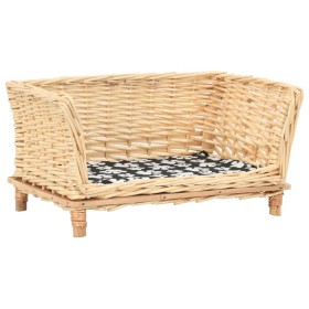 Cesta para perros con cojín sauce natural 50x33x30 cm de vidaXL, Camas para perros - Ref: Foro24-170773, Precio: 56,99 €, Des...