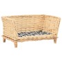 Cesta para perros con cojín sauce natural 50x33x30 cm de vidaXL, Camas para perros - Ref: Foro24-170773, Precio: 56,51 €, Des...