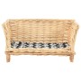 Cesta para perros con cojín sauce natural 50x33x30 cm de vidaXL, Camas para perros - Ref: Foro24-170773, Precio: 56,51 €, Des...