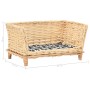 Dog basket with natural willow cushion 50x33x30 cm by vidaXL, Beds for dogs - Ref: Foro24-170773, Price: 56,51 €, Discount: %