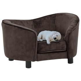 Brown plush dog sofa 69x49x40 cm by vidaXL, Beds for dogs - Ref: Foro24-170942, Price: 96,99 €, Discount: %