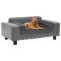 Gray plush and synthetic leather dog sofa 81x43x31 cm by vidaXL, Beds for dogs - Ref: Foro24-170953, Price: 85,73 €, Discount: %