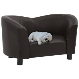 Hundesofa braunes Kunstleder 67x41x39 cm von vidaXL, Betten für Hunde - Ref: Foro24-170947, Preis: 87,99 €, Rabatt: %