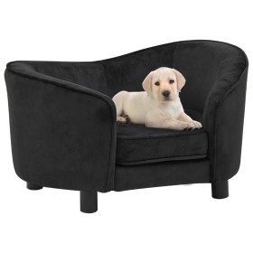 Black plush dog sofa 69x49x40 cm by vidaXL, Beds for dogs - Ref: Foro24-171021, Price: 102,43 €, Discount: %