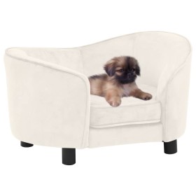 Cream plush dog sofa 69x49x40 cm by vidaXL, Beds for dogs - Ref: Foro24-171025, Price: 117,99 €, Discount: %