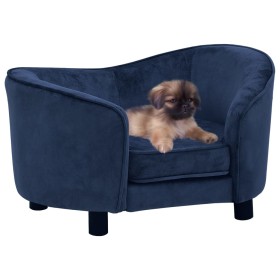 Blue plush dog sofa 69x49x40 cm by vidaXL, Beds for dogs - Ref: Foro24-171023, Price: 116,99 €, Discount: %