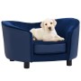 Hundesofa aus Plüsch und Kunstleder, blau, 69 x 49 x 40 cm von vidaXL, Betten für Hunde - Ref: Foro24-171034, Preis: 93,99 €,...