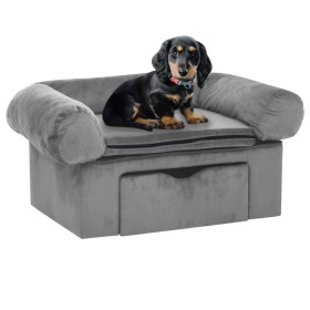 Sofá para perros con cajón felpa gris 75x50x38 cm de vidaXL, Camas para perros - Ref: Foro24-171076, Precio: 98,51 €, Descuen...