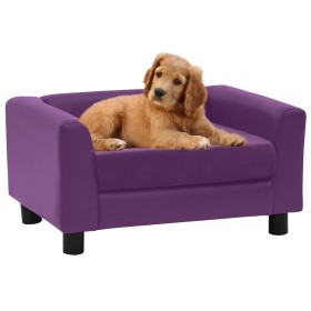 Burgundy plush and synthetic leather dog sofa 60x43x30 cm by vidaXL, Beds for dogs - Ref: Foro24-171073, Price: 85,99 €, Disc...