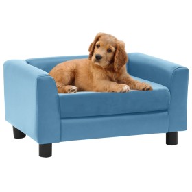 Turquoise plush and synthetic leather dog sofa 60x43x30 cm by vidaXL, Beds for dogs - Ref: Foro24-171075, Price: 81,99 €, Dis...