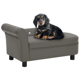 Dog sofa gray synthetic leather 83x45x42 cm by vidaXL, Beds for dogs - Ref: Foro24-171092, Price: 118,05 €, Discount: %