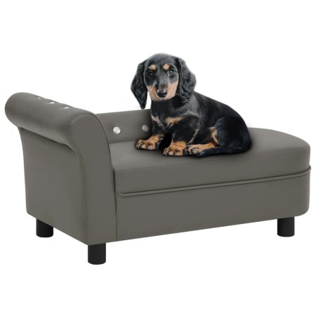 Sofá para perros cuero sintético gris 83x45x42 cm de vidaXL, Camas para perros - Ref: Foro24-171092, Precio: 118,99 €, Descue...