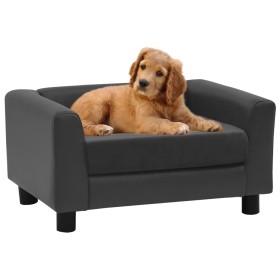 Hundesofa aus Plüsch und dunkelgrauem Kunstleder, 60 x 43 x 30 cm von vidaXL, Betten für Hunde - Ref: Foro24-171071, Preis: 8...