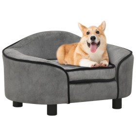 Graues Hundesofa aus Plüsch, 67 x 47 x 36 cm von vidaXL, Betten für Hunde - Ref: Foro24-171084, Preis: 85,99 €, Rabatt: %