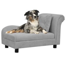 Sofá para perros con almohada gris felpa 83x44x44 cm de vidaXL, Camas para perros - Ref: Foro24-171100, Precio: 117,99 €, Des...