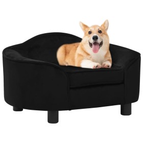 Black plush dog sofa 67x47x36 cm by vidaXL, Beds for dogs - Ref: Foro24-171086, Price: 87,99 €, Discount: %