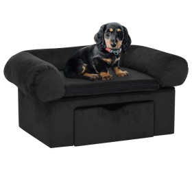 Sofá para perros con cajón felpa negro 75x50x38 cm de vidaXL, Camas para perros - Ref: Foro24-171078, Precio: 97,99 €, Descue...