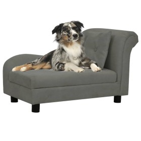 Sofá para perros con almohada gris oscuro felpa 83x44x44 cm de vidaXL, Camas para perros - Ref: Foro24-171103, Precio: 117,99...