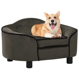 Dunkelgraues Hundesofa aus Plüsch, 67 x 47 x 36 cm von vidaXL, Betten für Hunde - Ref: Foro24-171087, Preis: 87,88 €, Rabatt: %