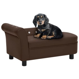 Hundesofa braunes Kunstleder 83x45x42 cm von vidaXL, Betten für Hunde - Ref: Foro24-171093, Preis: 100,99 €, Rabatt: %