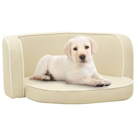 Faltbares Hundesofa, waschbares cremefarbenes Leinenkissen, 76 x 71 x 30 cm von vidaXL, Betten für Hunde - Ref: Foro24-171122...