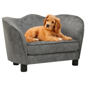 Gray plush dog sofa 66x43x40 cm by vidaXL, Beds for dogs - Ref: Foro24-171124, Price: 89,44 €, Discount: %