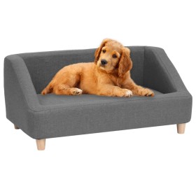 Gray linen dog sofa 85x50x39 cm by vidaXL, Beds for dogs - Ref: Foro24-171140, Price: 112,99 €, Discount: %