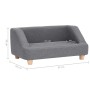 Sofá para perros de lino gris 95x63x39 cm de vidaXL, Camas para perros - Ref: Foro24-171148, Precio: 138,23 €, Descuento: %