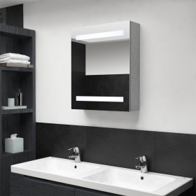 Armario de baño con espejo LED gris hormigón 50x14x60 cm de vidaXL, Tocadores de baño - Ref: Foro24-326479, Precio: 111,99 €,...