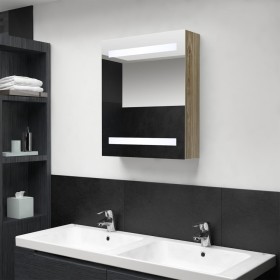 Armario de baño con espejo roble 50x14x60 cm de vidaXL, Tocadores de baño - Ref: Foro24-326484, Precio: 107,99 €, Descuento: %