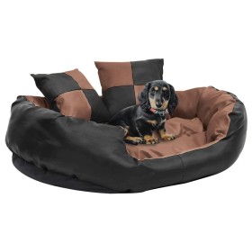 Wende- und waschbares Hundekissen in Schwarz und Braun, 85 x 70 x 20 cm von vidaXL, Betten für Hunde - Ref: Foro24-171220, Pr...