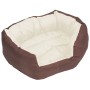 Cojín para perro reversible y lavable marrón y crema 65x50x20cm de vidaXL, Camas para perros - Ref: Foro24-171211, Precio: 38...