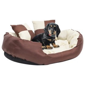 Reversible and washable brown and cream dog cushion 85x70x20cm by vidaXL, Beds for dogs - Ref: Foro24-171212, Price: 38,37 €,...