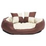 Cojín para perro reversible y lavable marrón y crema 85x70x20cm de vidaXL, Camas para perros - Ref: Foro24-171212, Precio: 41...