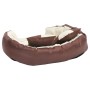 Cojín para perro reversible y lavable marrón y crema 85x70x20cm de vidaXL, Camas para perros - Ref: Foro24-171212, Precio: 41...