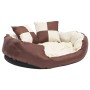 Cojín para perro reversible y lavable marrón y crema 85x70x20cm de vidaXL, Camas para perros - Ref: Foro24-171212, Precio: 41...