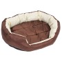 Cojín para perro reversible y lavable marrón y crema 85x70x20cm de vidaXL, Camas para perros - Ref: Foro24-171212, Precio: 41...