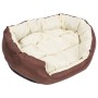 Cojín para perro reversible y lavable marrón y crema 85x70x20cm de vidaXL, Camas para perros - Ref: Foro24-171212, Precio: 41...