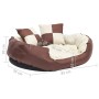 Cojín para perro reversible y lavable marrón y crema 85x70x20cm de vidaXL, Camas para perros - Ref: Foro24-171212, Precio: 41...