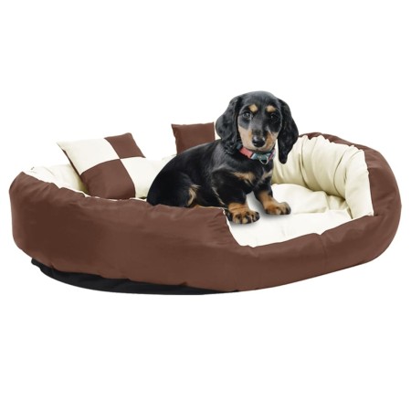 Reversible and washable dog cushion cream brown 110x80x23 cm by vidaXL, Beds for dogs - Ref: Foro24-171213, Price: 63,25 €, D...