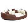 Cojín para perro reversible y lavable marrón crema 110x80x23 cm de vidaXL, Camas para perros - Ref: Foro24-171213, Precio: 63...