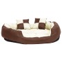 Cojín para perro reversible y lavable marrón crema 110x80x23 cm de vidaXL, Camas para perros - Ref: Foro24-171213, Precio: 51...