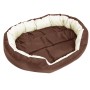 Cojín para perro reversible y lavable marrón crema 110x80x23 cm de vidaXL, Camas para perros - Ref: Foro24-171213, Precio: 51...