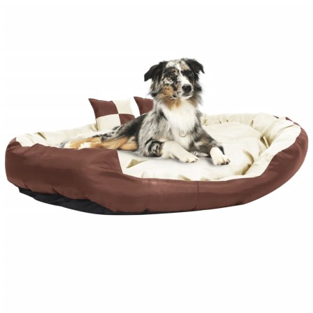 Cojín para perro reversible y lavable marrón crema 150x120x25cm de vidaXL, Camas para perros - Ref: Foro24-171214, Precio: 84...