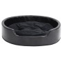 Black plush and synthetic leather dog bed 79x70x19 cm by vidaXL, Beds for dogs - Ref: Foro24-171262, Price: 56,68 €, Discount: %