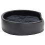 Black plush and synthetic leather dog bed 79x70x19 cm by vidaXL, Beds for dogs - Ref: Foro24-171262, Price: 56,99 €, Discount: %