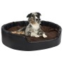 Plush and synthetic leather dog bed black brown 99x89x21 cm by vidaXL, Beds for dogs - Ref: Foro24-171260, Price: 68,17 €, Di...